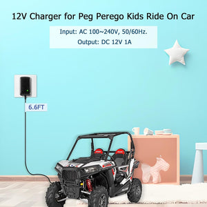 12V Battery and Charger Kit Compatible with Peg Perego Ground Force Tractor John Deere Gator XUV Trend Times 4