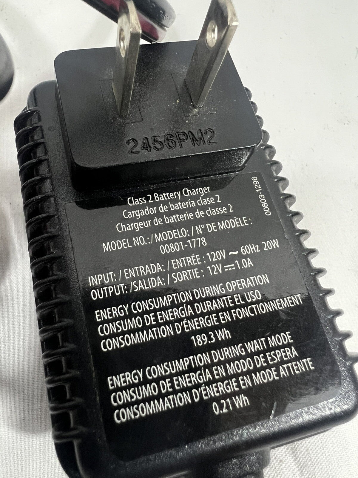 12V Battery Charger and Power Adapter for Kids Ride-On Toy Wheels 00801-1778 Trend Times 1