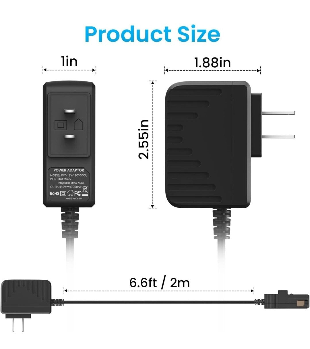 12V Battery Charger and Adapter for Kids Ride-On Power Wheels Toys Trend Times 3