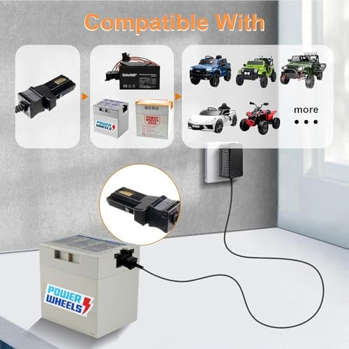 12V Battery Charger for Power Wheels with Gray and Orange Top Trend Times 3