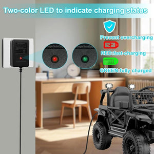 12V Battery Charger with Power Supply and Charging Cable for Kids Ride-On Cars ETL Listed Trend Times 4