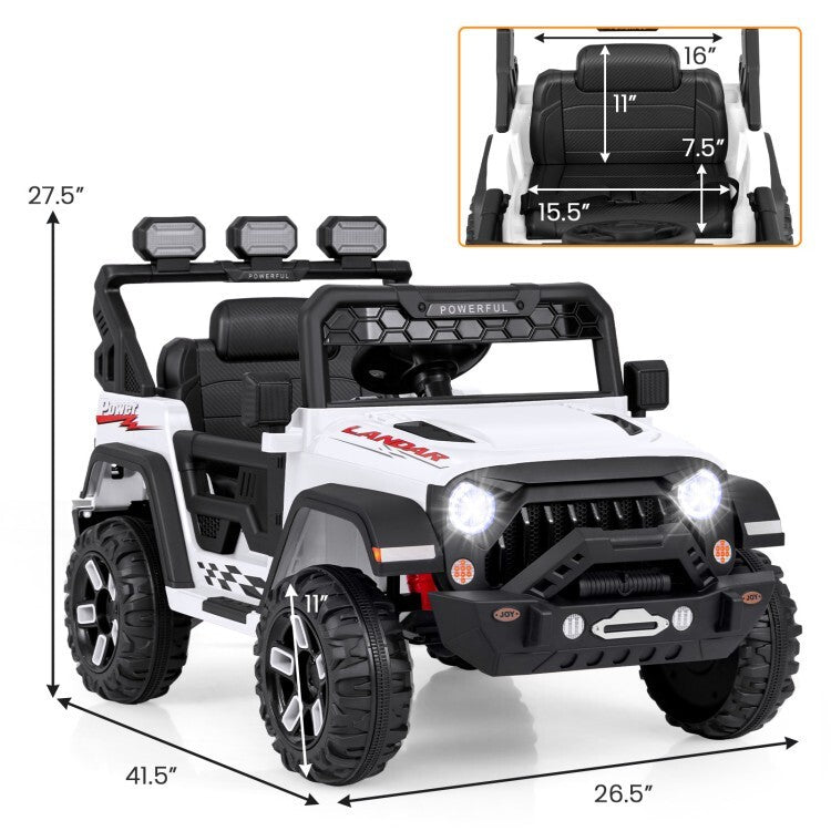 12V Electric Kids Ride-On Truck Car with Remote Control, Battery Display, and Music Trend Times 2