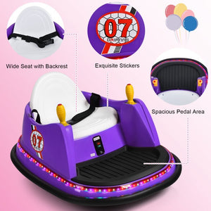 12V Battery-Powered Electric Kids Ride-On Bumper Car with Remote Control and Flashing Lights Trend Times 8