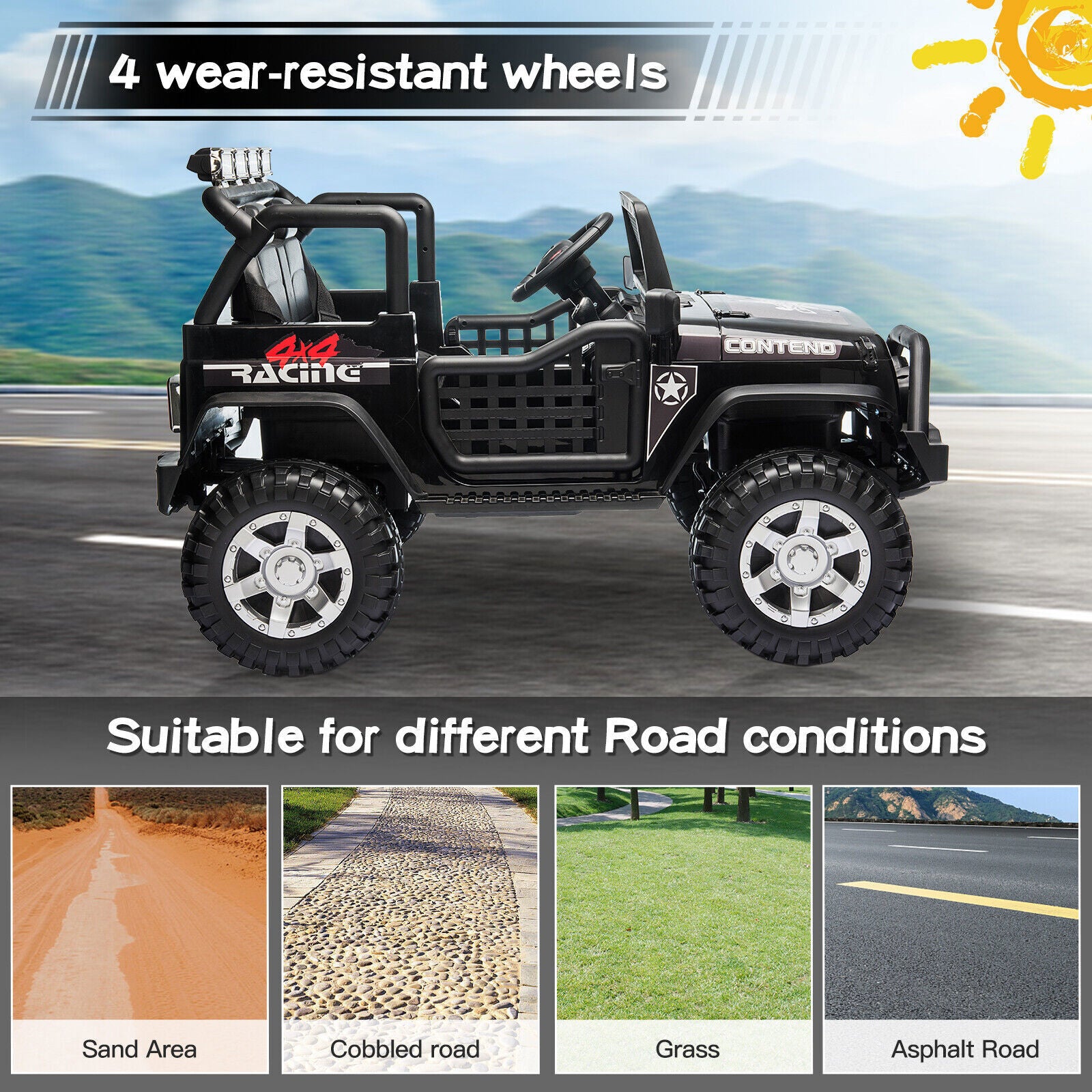 12V Battery Electric Kids Ride-On Jeep Toy Car with USB, Bluetooth, and Remote Control Trend Times 14