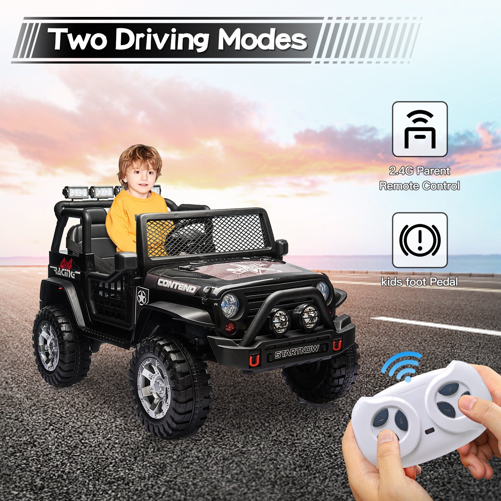 12V Battery Electric Kids Ride-On Jeep Toy Car with USB, Bluetooth, and Remote Control Trend Times 5