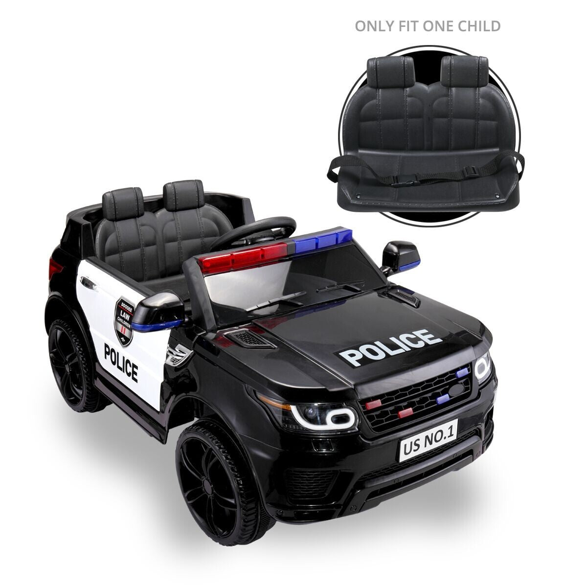 12V Battery-Powered Electric Police Ride-On Car with Parent Remote Control for Kids Ages 3-8 Trend Times 7