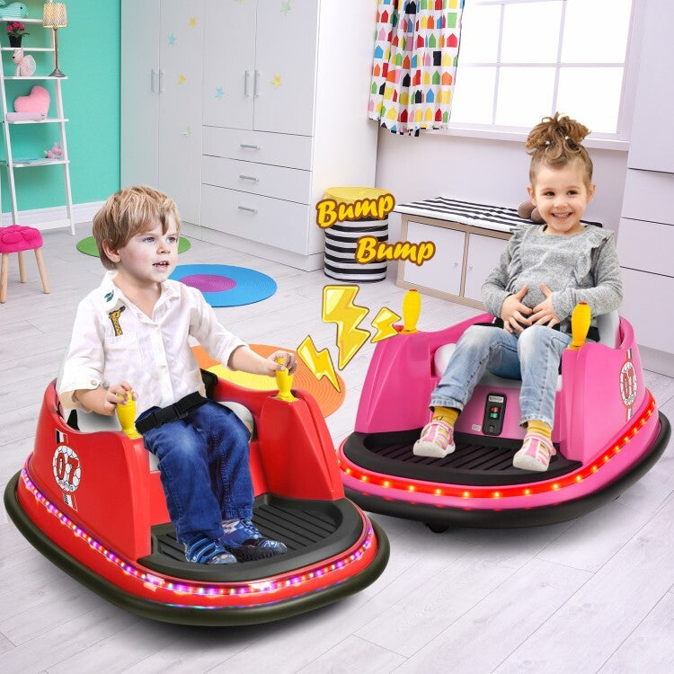 12V Battery Electric Toddler Ride-On Bumper Car with 2 Driving Modes for Kids Trend Times 3