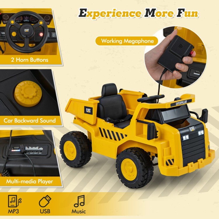12V Battery Electric Ride-On Dump Truck for Kids with Tiltable Bump Bed Trend Times 7