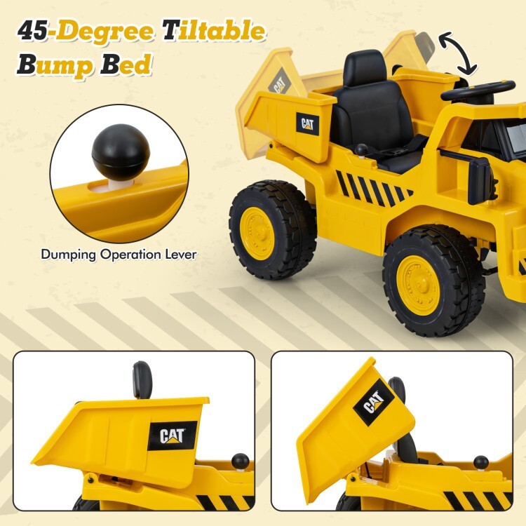 12V Battery Electric Ride-On Dump Truck for Kids with Tiltable Bump Bed Trend Times 8