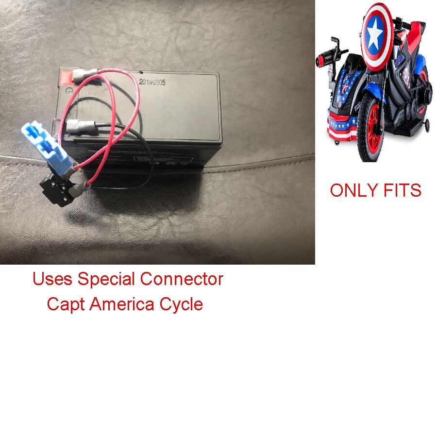 12V Battery with Special Connector for Captain America Motorcycle and Side Car in Blue Trend Times Variant 0