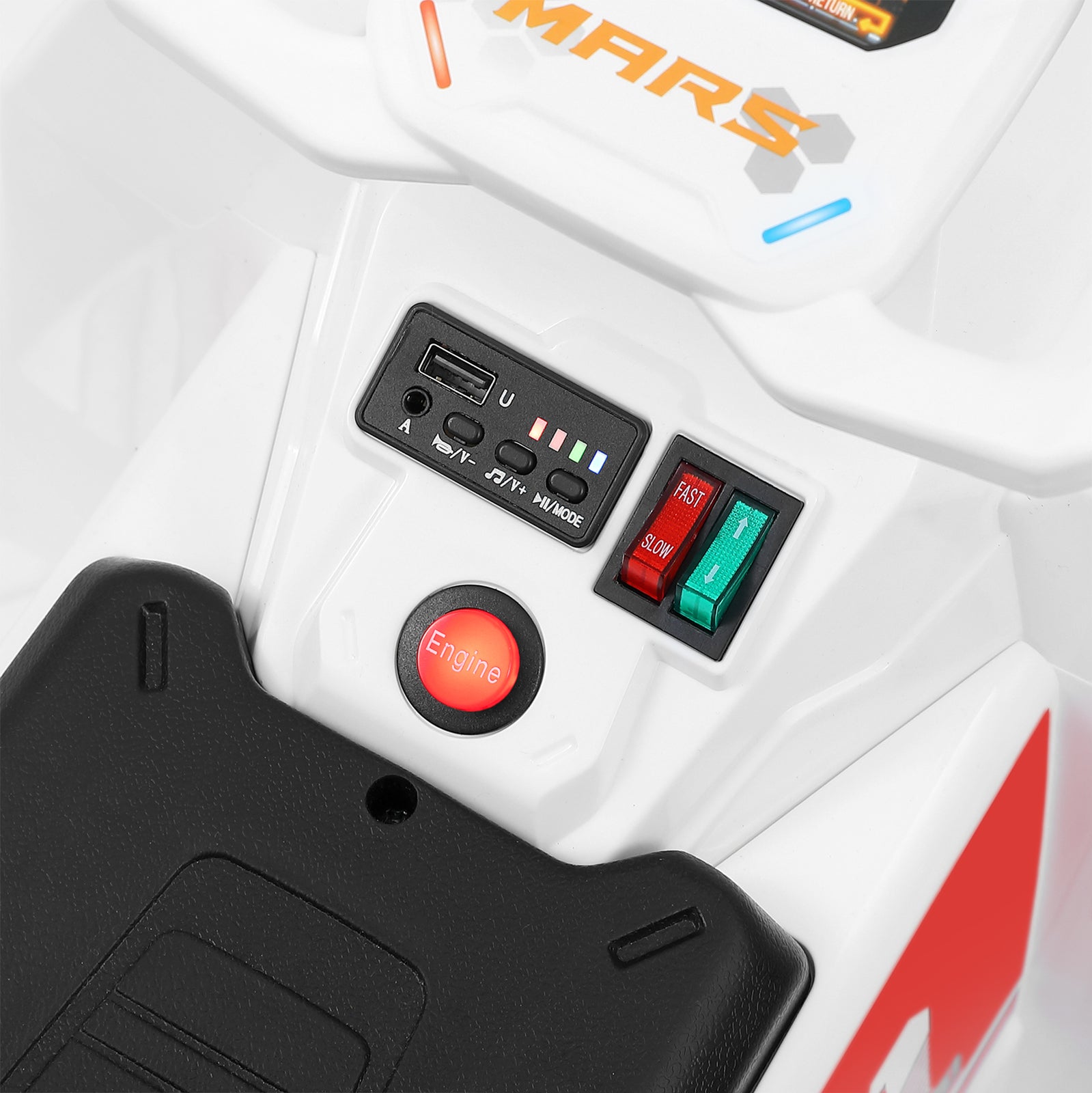 12V Battery Powered Kids Ride-On Mars Rover Car with Remote Control, Radar, Alarm, Lights, Music, and Bluetooth Trend Times 7