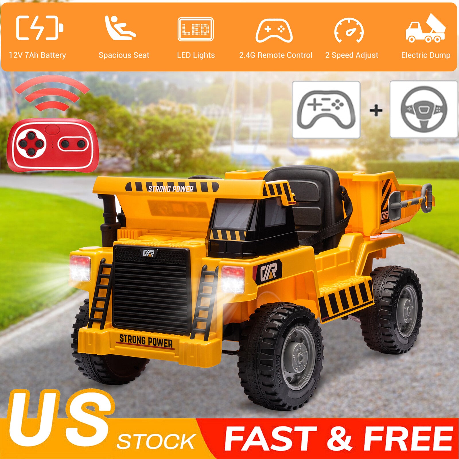12V Electric Ride-On RC Dump Truck for Kids with Remote Control and Functional Dump Bucket Trend Times 0