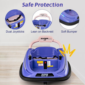12V Battery Powered Kids Bumper Ride-On Car Toy with Remote Control and 360 Degree Spin Rotation Trend Times 6