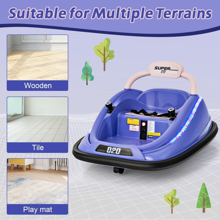 12V Battery Powered Kids Bumper Ride-On Car Toy with Remote Control and 360 Degree Spin Rotation Trend Times 8
