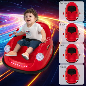 12V Battery-Powered Kids Electric Ride-On Bumper Car with Remote Control and Training Wheels Trend Times 10