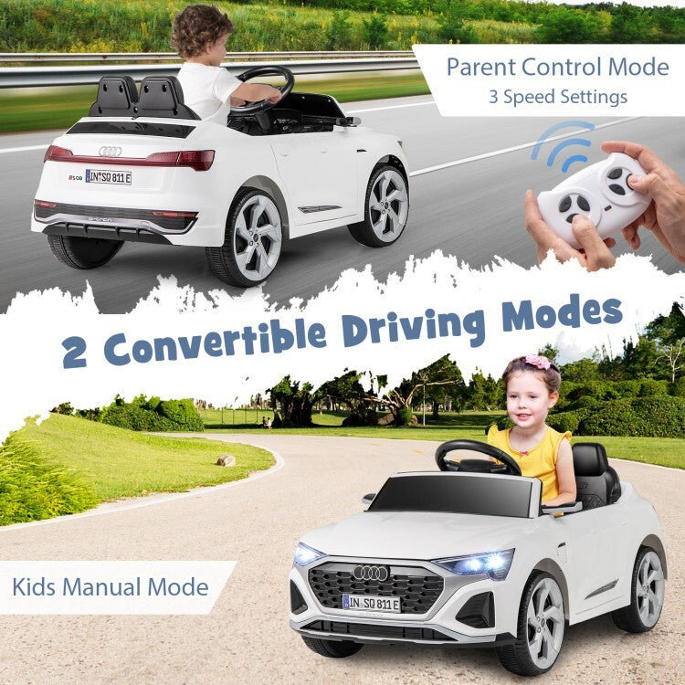 12V Licensed Audi SQ8 Kids Ride-On Car Toy with Remote Control and 3-Speed Settings Trend Times 2