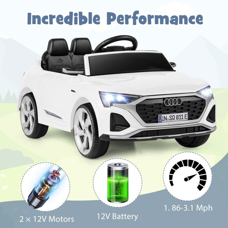 12V Licensed Audi SQ8 Kids Ride-On Car Toy with Remote Control and 3-Speed Settings Trend Times 3