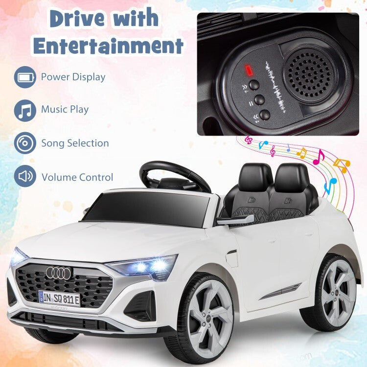 12V Licensed Audi SQ8 Kids Ride-On Car Toy with Remote Control and 3-Speed Settings Trend Times 4