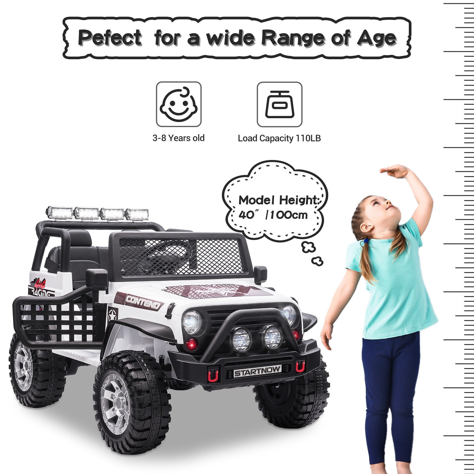 12V Electric Kids Ride-On Jeep Toy Car with USB, Bluetooth, Remote Control, and Music Trend Times 3