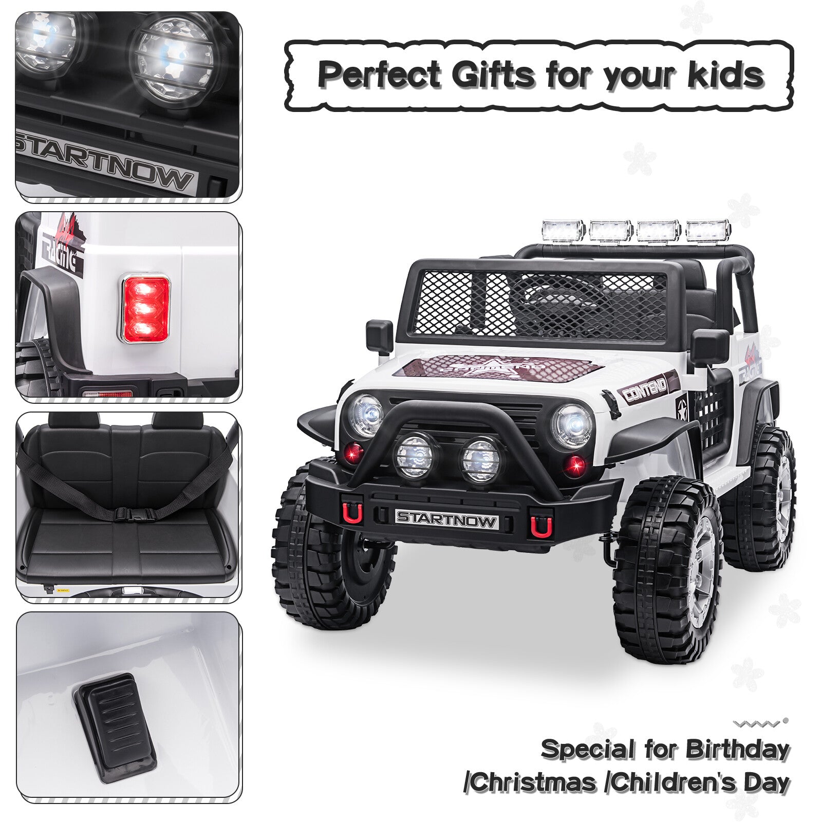 12V Electric Kids Ride-On Jeep Toy Car with USB, Bluetooth, Remote Control, and Music Trend Times Variant 0