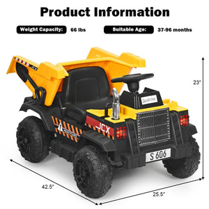 12V Battery Powered Kids Ride-On RC Dump Truck Construction Tractor Trend Times 4