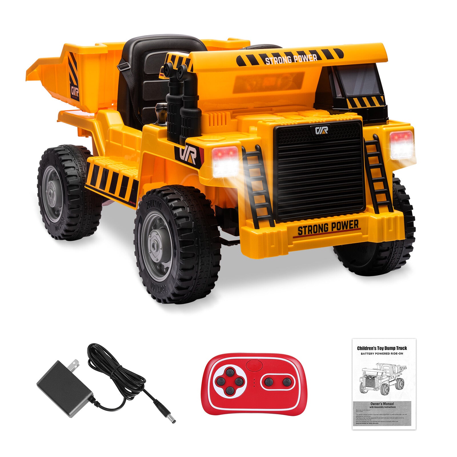 12V Battery-Powered Kids Ride-On RC Dump Truck Construction Tractor with Electric Bucket Trend Times 0