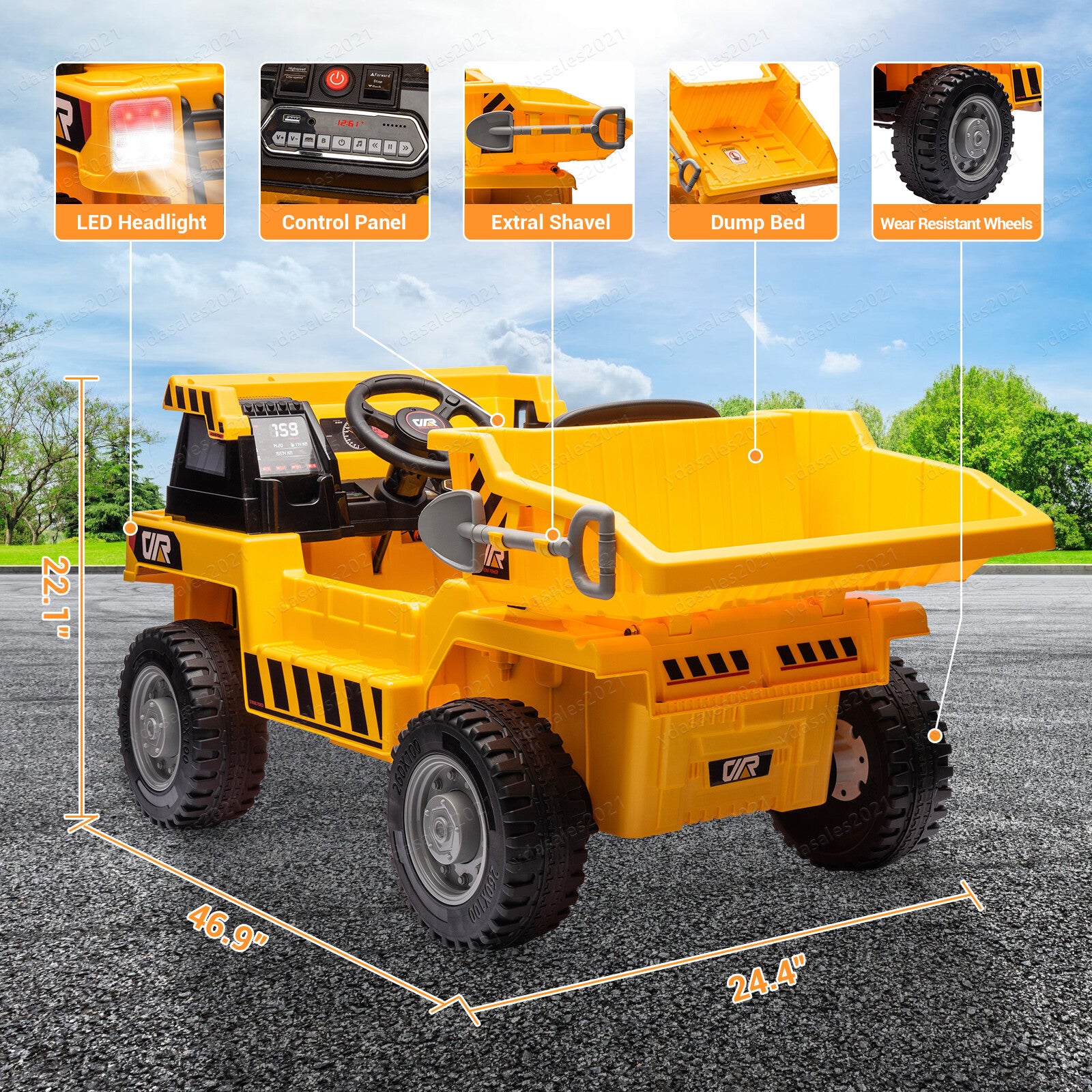 12V Battery-Powered Kids Ride-On RC Dump Truck Construction Tractor with Electric Bucket Trend Times 4