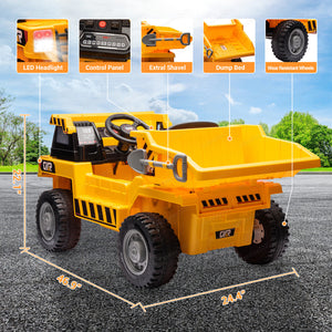 12V Battery-Powered Kids Ride-On RC Dump Truck Construction Tractor with Electric Bucket Trend Times 4