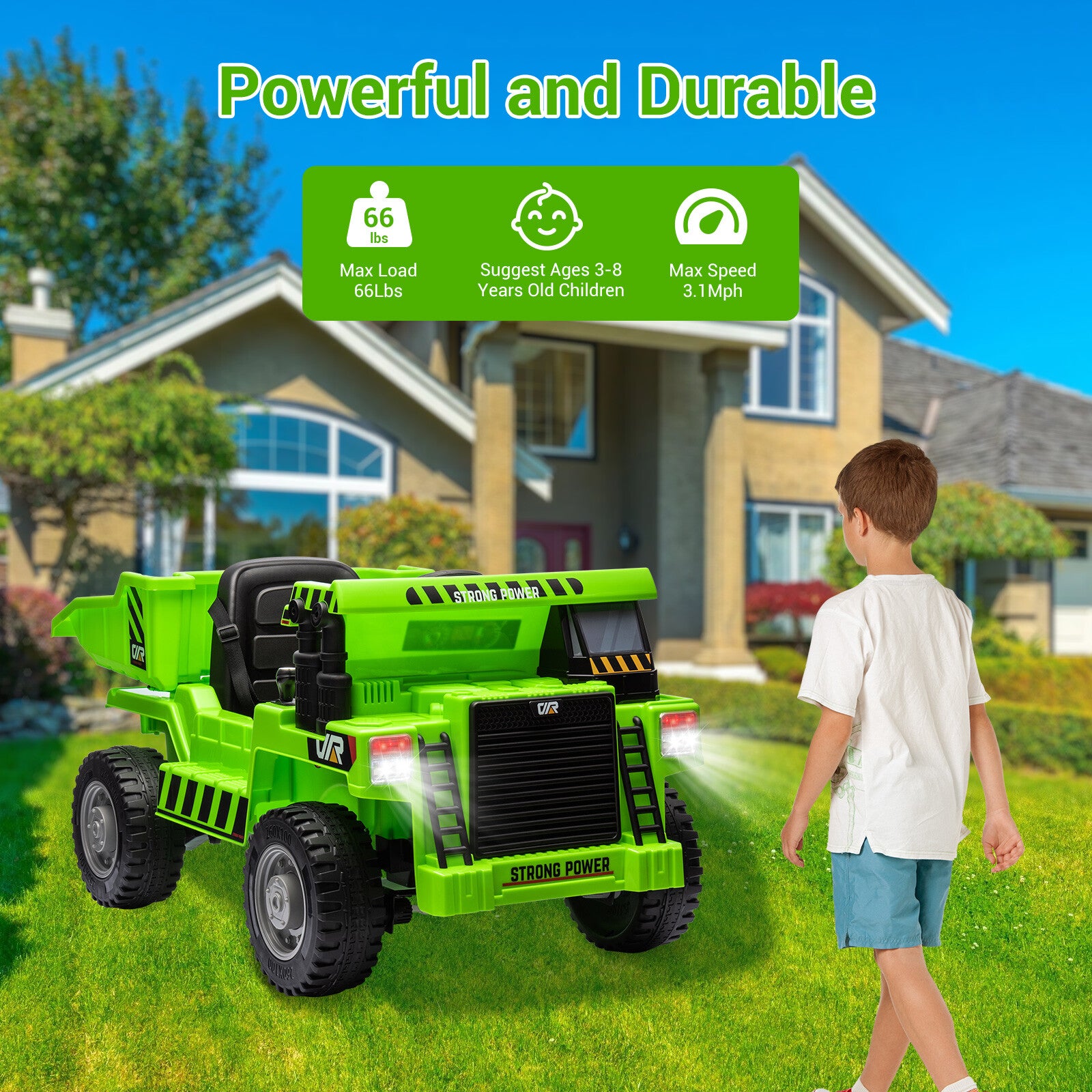 12V Battery-Powered Kids Ride-On RC Dump Truck Construction Tractor with Electric Bucket Trend Times 7