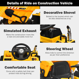 12V Battery-Powered Kids Ride-On RC Dump Truck Construction Tractor with Electric Bucket Trend Times 9