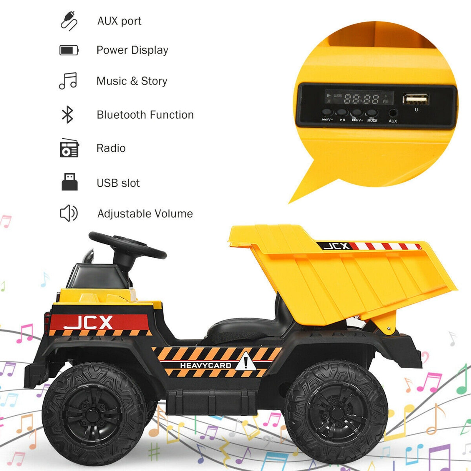 12V Battery-Powered Kids Ride-On RC Dump Truck Construction Tractor with Electric Bucket Trend Times 7