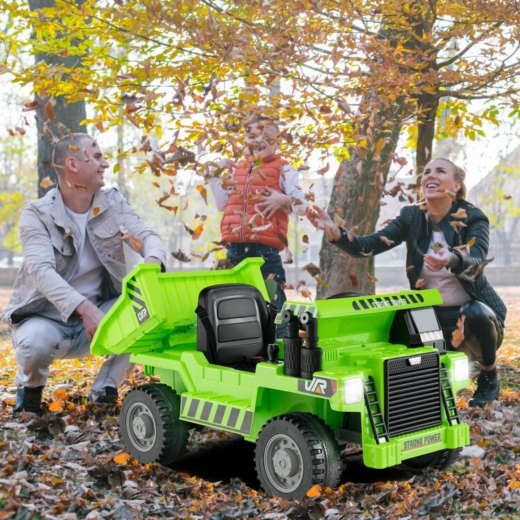 12V Battery Powered Kids Ride-On Electric Dump Truck Toy with 2.4G Remote Control and Functional Dump Bed Trend Times 3