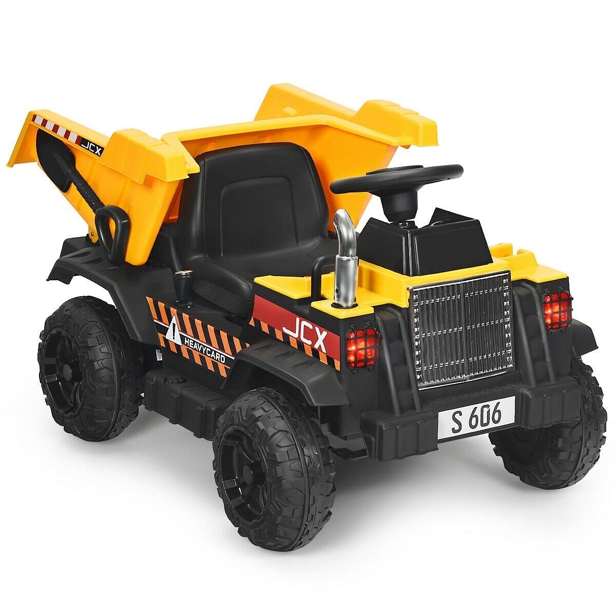 12V Battery-Powered Kids Ride-On Yellow Dump Truck with Electric Bucket and Dump Bed Trend Times 0