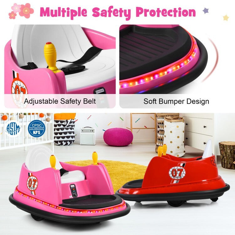 12V Battery Powered Kids Electric Ride-On Bumper Car with 2 Driving Modes for Toddlers Trend Times 8