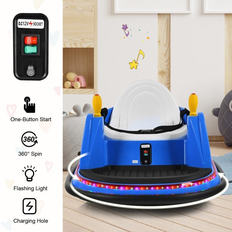 12V Battery Powered Kids Electric Ride-On Bumper Car with Flashing Lights for Toddlers Trend Times 7