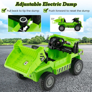 12V Electric Ride-On Dump Truck for Kids with 2.4G Remote Control Battery Powered Car Gift Trend Times 6