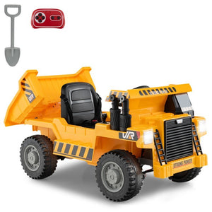 12V Battery-Powered Electric Ride-On Dump Truck for Kids with Functional Dump Bed Trend Times 3
