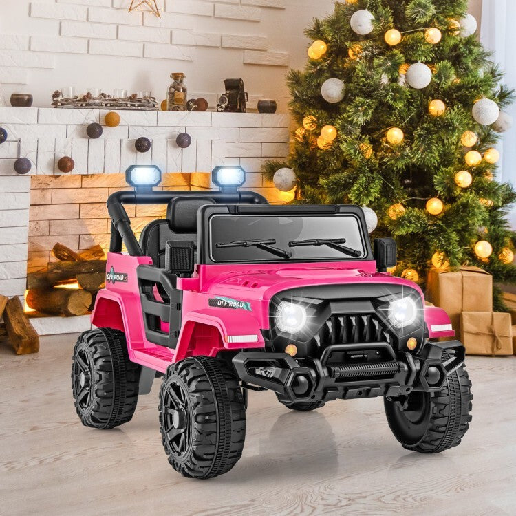 12V Battery-Powered Kids Ride-On Truck Car Toy with Remote Control and Threaded Wheels, 3 Speed Settings Trend Times 2