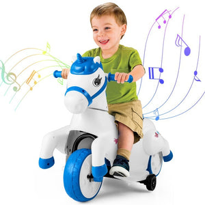 12V Battery-Powered Kids Unicorn Ride-On Horse Car Toy with Training Wheels for Ages 3 and Up Trend Times Variant 0