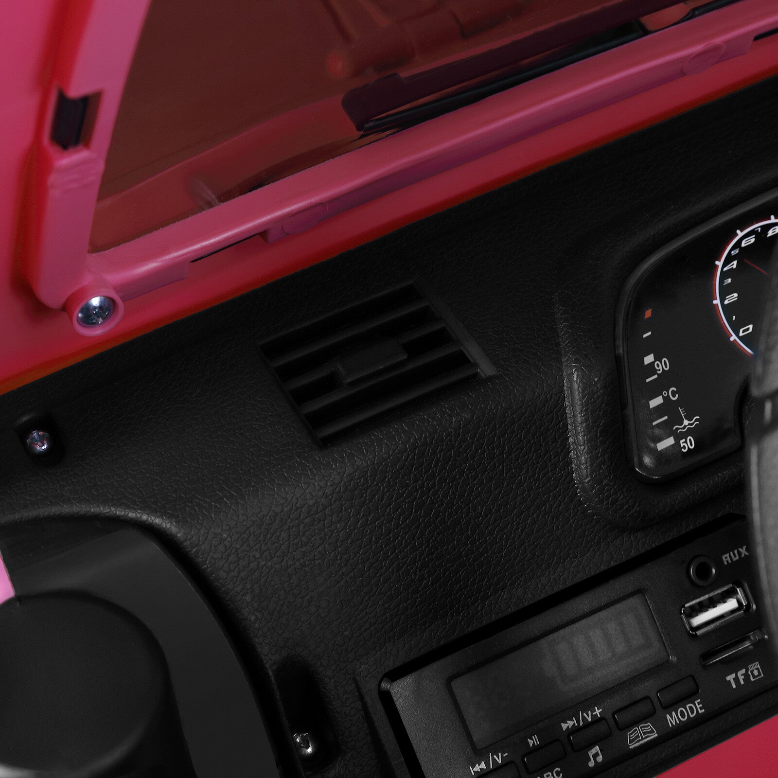 12V Pink and Black Kids Ride-On Truck with MP3, LED Lights, Remote Control, and Battery Cover Trend Times 12