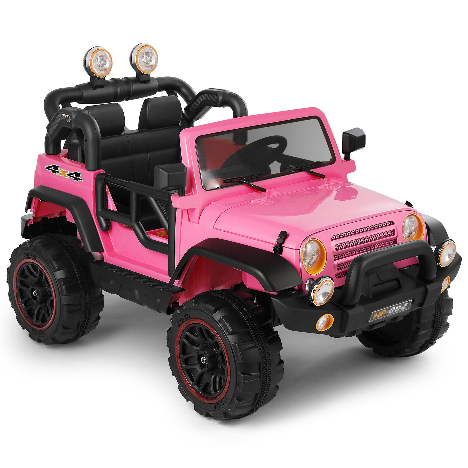 12V Pink and Black Kids Ride-On Truck with MP3, LED Lights, Remote Control, and Battery Cover Trend Times 17