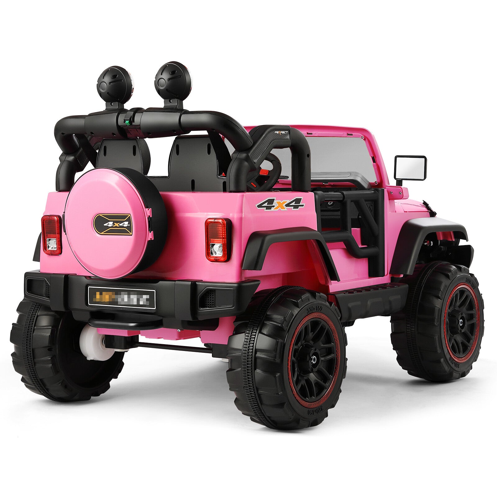 12V Pink and Black Kids Ride-On Truck with MP3, LED Lights, Remote Control, and Battery Cover Trend Times 20