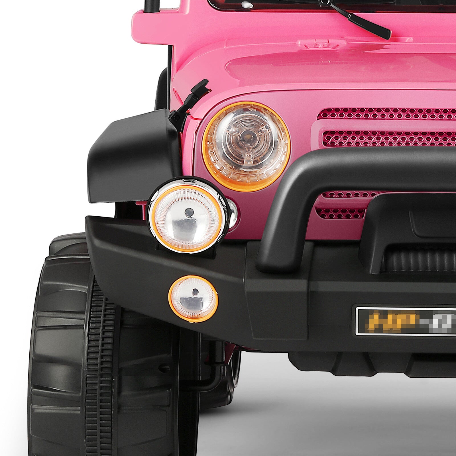 12V Pink and Black Kids Ride-On Truck with MP3, LED Lights, Remote Control, and Battery Cover Trend Times 22