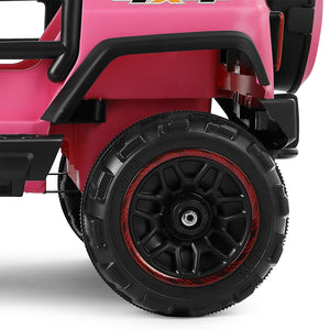 12V Pink and Black Kids Ride-On Truck with MP3, LED Lights, Remote Control, and Battery Cover Trend Times 23