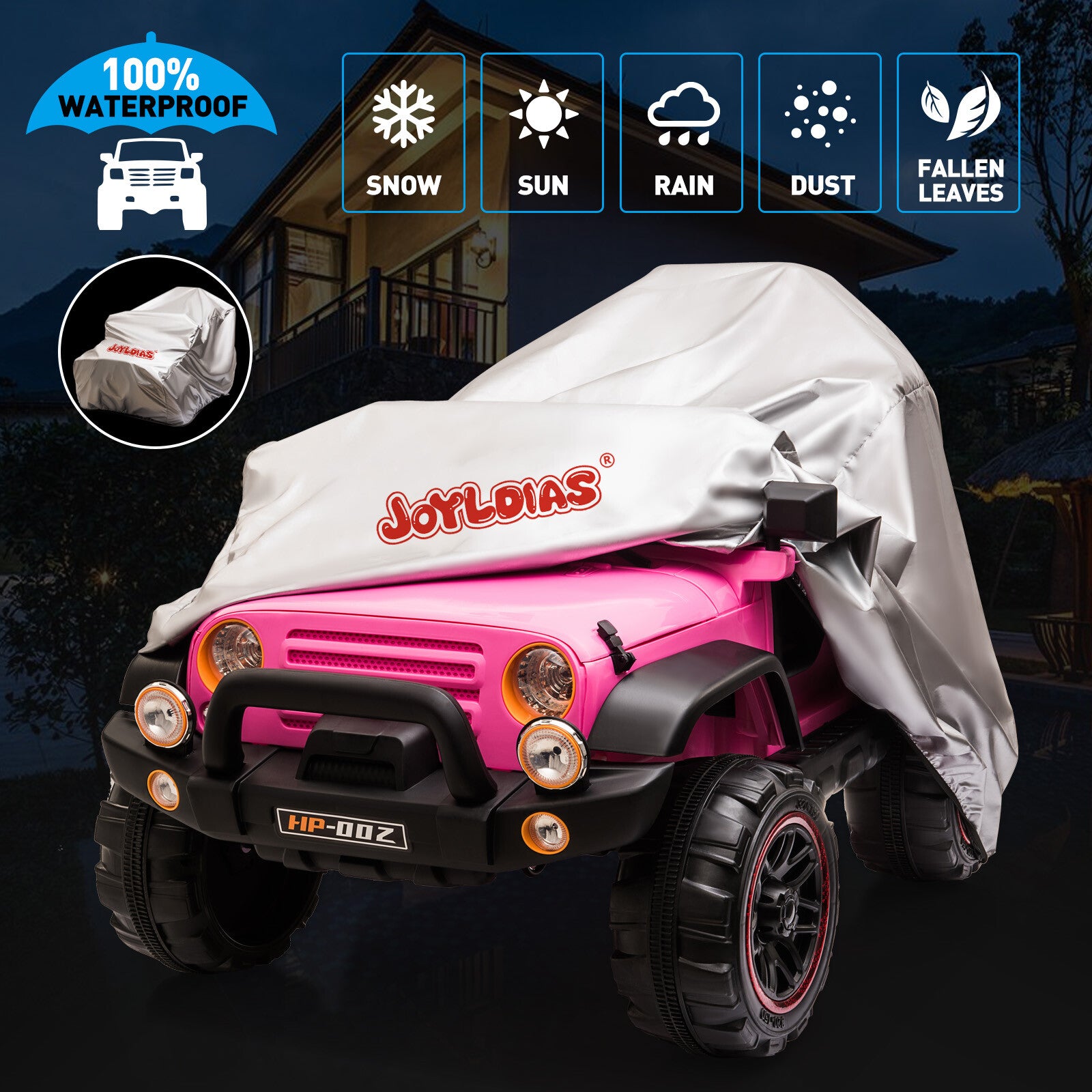 12V Pink and Black Kids Ride-On Truck with MP3, LED Lights, Remote Control, and Battery Cover Trend Times 3