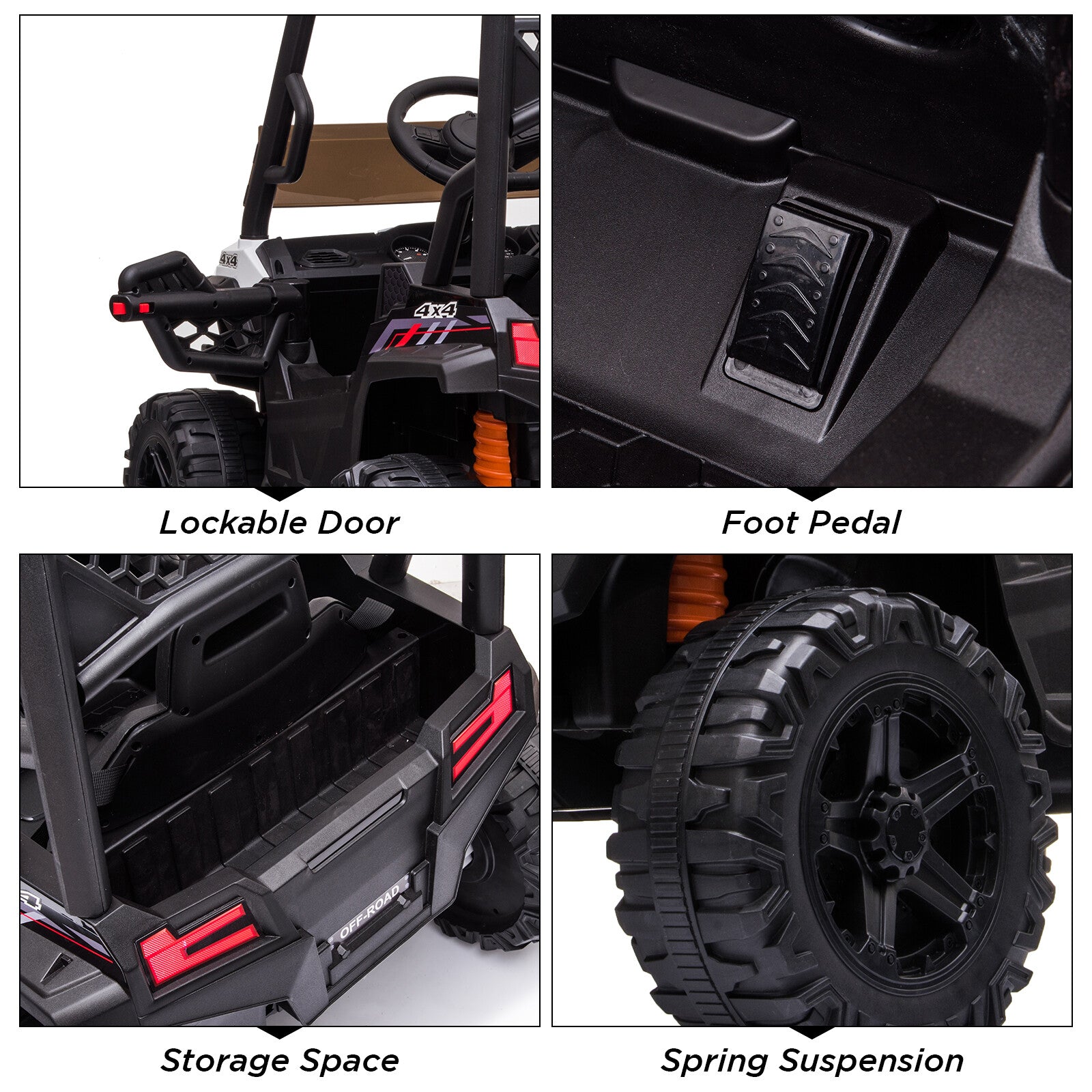 12V Electric Kids Ride-On Jeep 2-Seater with Battery Power, Safety Features, MP3, and LED Lights Trend Times 4
