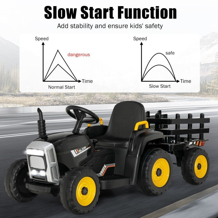 12V Battery-Powered Kids Electric Ride-On Tractor Toy with Safety Belt for Toddlers Trend Times 6