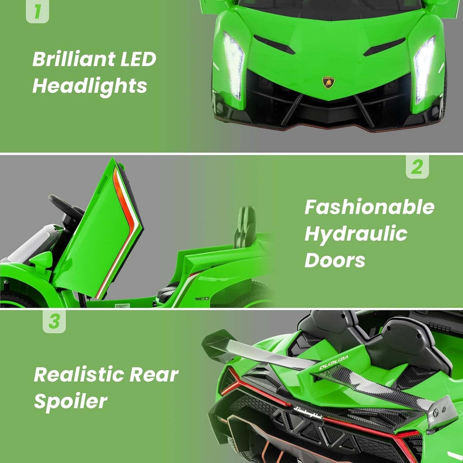 12V Battery-Powered 4WD Electric Lambo Ride-On Car for Kids with Remote Control Trend Times 2