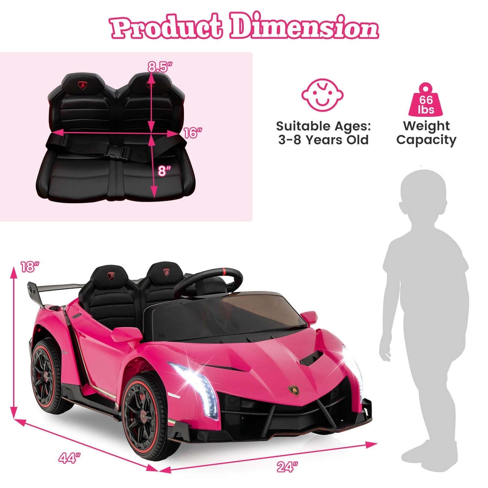 12V Battery-Powered 4WD Electric Lambo Ride-On Car for Kids with Remote Control Trend Times 4