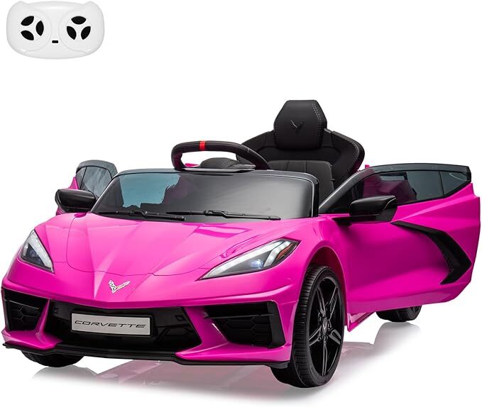 12V Battery Powered Licensed Corvette Ride-On Car for Kids with Music and LED Lights Trend Times 3
